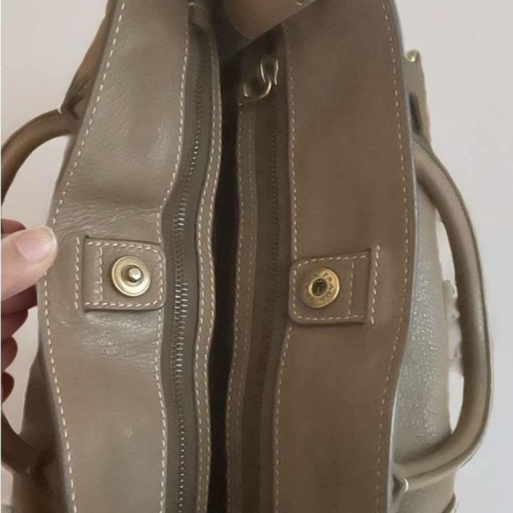 Prada 💜 HTF  Taupe Original Deer Skin Leather  Brown Top Handle Handbag - Picture 6 of 15